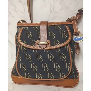 DOONEY & BOURKE Vintage Black Monogram Crossbody Bag - EUC